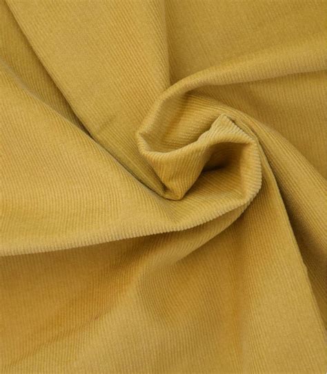 Tissu Velours Milleraies Fin Jaune Moutarde