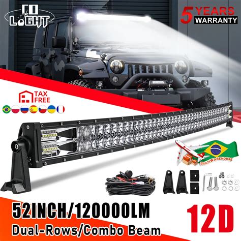 Co Light Barra De Luz Led Curvada Recta Y Pulgadas Luces De