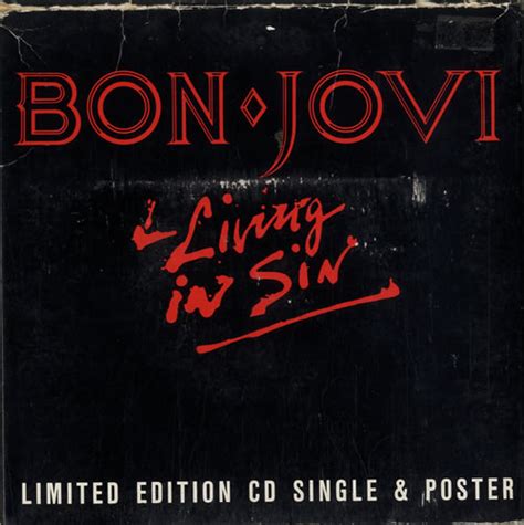 Bon Jovi Living In Sin Ex Uk Cd Single Cd