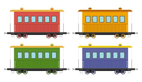 Conjunto De Vagones De Tren Aislado 1266123 Vector En Vecteezy