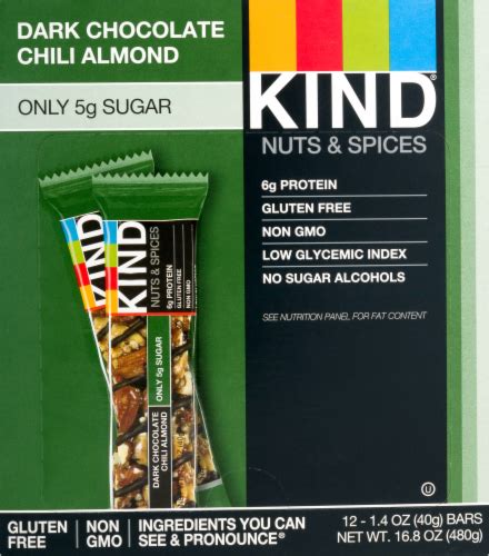 Kind® Nuts And Spices Dark Chocolate Chili Almond Bars 12 Ct 14 Oz