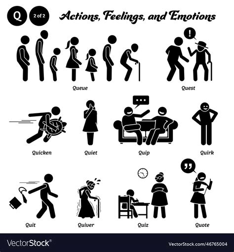 Stick Figure Human People Man Action Feelings Vector Image