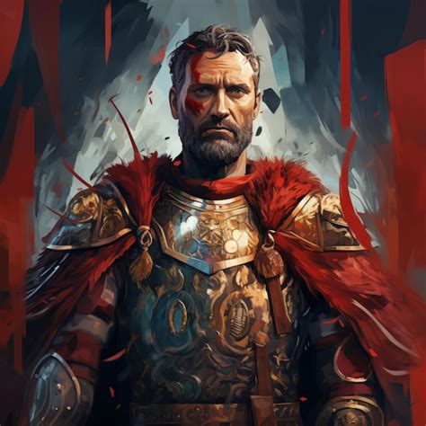 Premium Ai Image A Man In Armor With A Red Cape