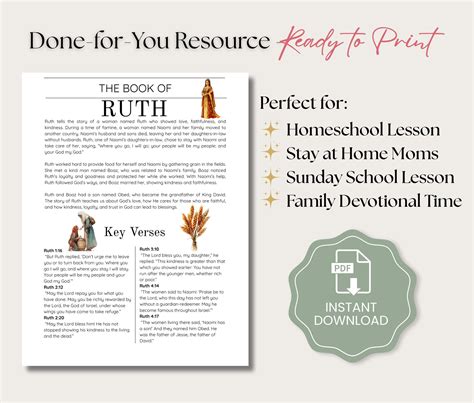 Ruth Bible Study Guide, Bible Made Easy, Bible Summary Printable, Bible
