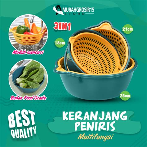 Jual Baskom Peniris Sayur Buah Baskom Pencuci Makanan Wadah Tirisan