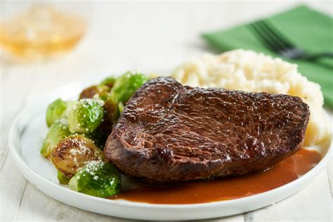 Sherry Wine Demi-Glace Sirloin Steak with mashed potatoes and balsamic ...