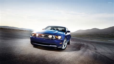 Dark Blue Shelby Mustang Gt500kr Front Side View Wallpaper Car