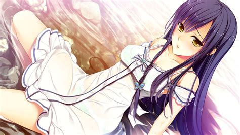 Blue Hair Dress Game Cg Hoshi Ori Yume Mirai Koizumi Amane