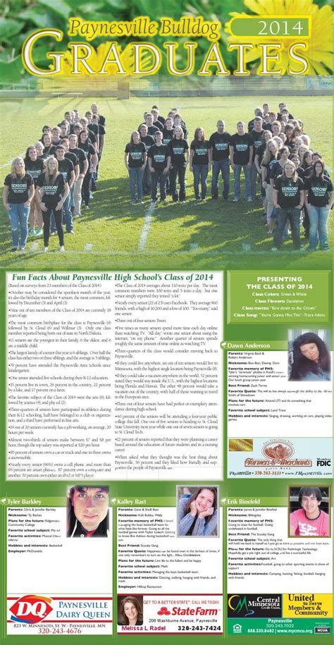 Paynesville Bulldog Graduates 2014 by Paynesville Press - Issuu