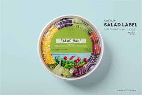 Custom Salad Label For Takeaway Containers Personalized Fresh Etsy