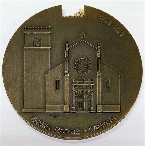 Medalha Caminha Fragmento De Uma Pedra Original Da Igreja Matriz