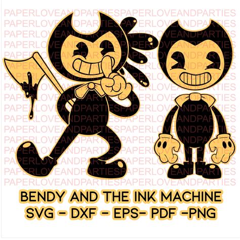 Bendy And The Ink Machine Svg Dxf Eps Png Pdf Bendy Etsy Canada