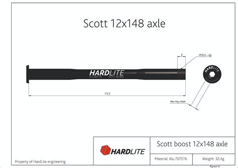 Hardlite Rear Thru Axle Scott Rws Boost Mm X Mm Scott Spark Scale