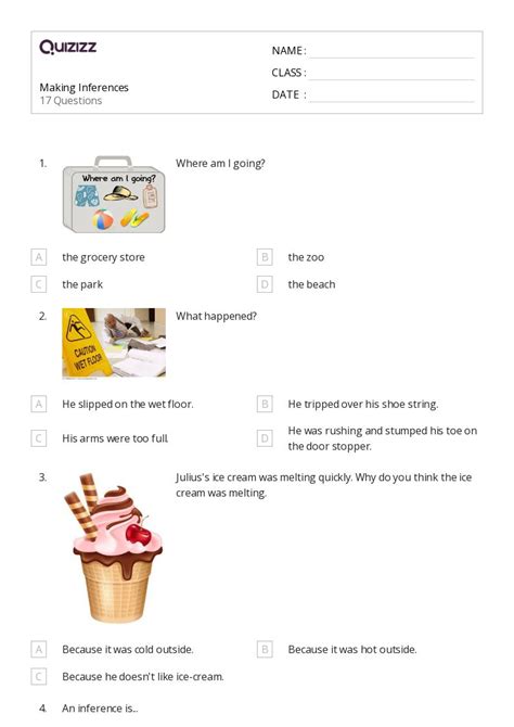 50 Making Inferences Worksheets On Quizizz Free Printable