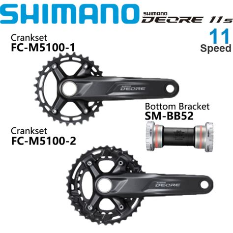 Shimano Deore M5100 Crankset 1x11 2x11 Speed 170MM 175MM 30T 32T 36 26T