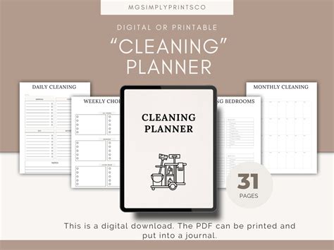 Cleaning Tracker Chore Chart Chore Chart Journal Deep Cleaning Chart Seasonal Cleaning