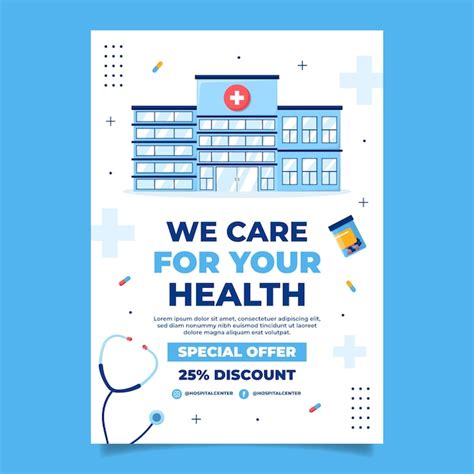 Free Vector Hospital Care Poster Template