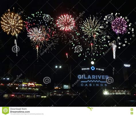 A Chase Field Fireworks Show, Downtown Phoenix, Arizona Editorial Stock ...