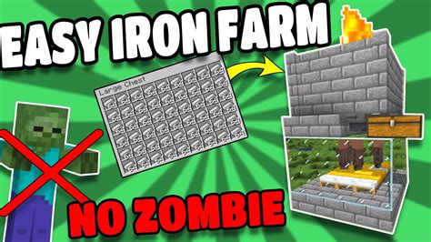 Minecraft Easy Iron Farm No Zombie Required Minecraft 1165