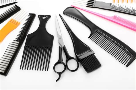 premium photo barber set  tools isolated  white