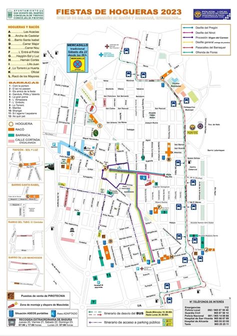 Mapa De Hogueras Fogueres San Vicente Del Raspeig Fiestassvr