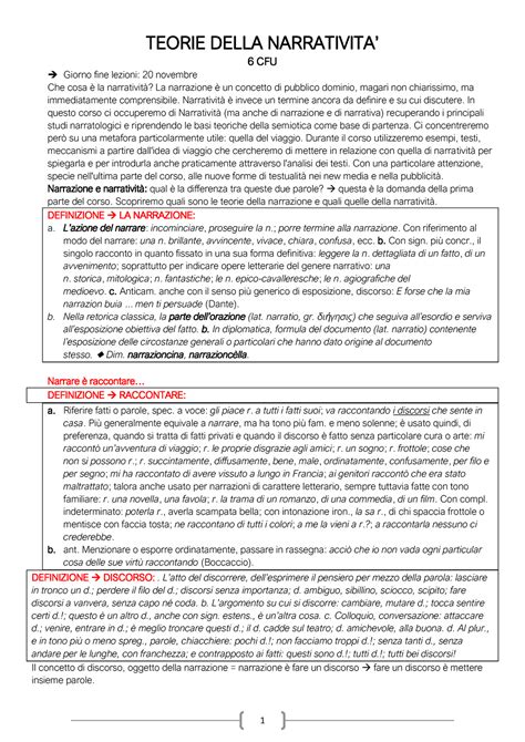 Teorie Della Narrativit Pdf Appunti Lezione E Libro Statistica