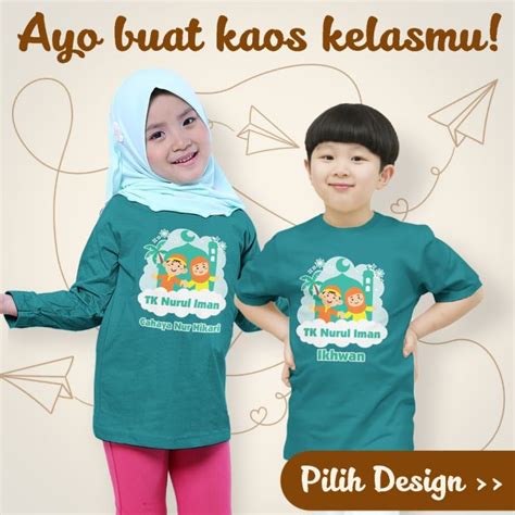 Kaos Kelas Anak Laki Lakiperempuan Custom Nama Dan Gambar Paud Tk Sd