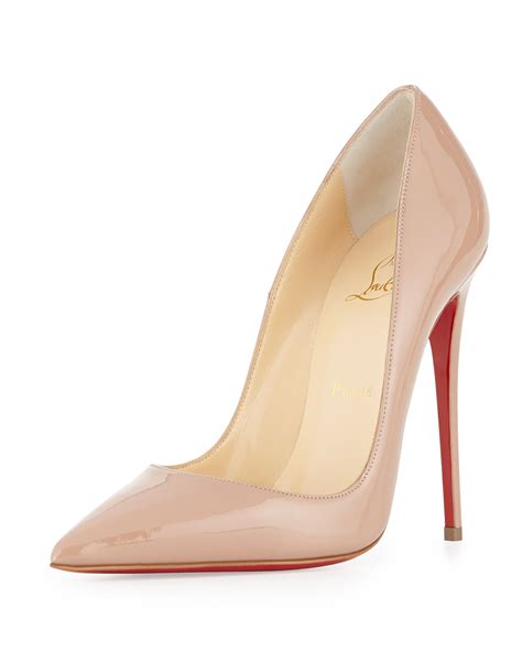 Christian Louboutin So Kate Patent Mm Red Sole Pump Nude Neiman