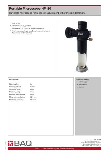 Leeb Hardness Tester 4100E BAQ GmbH PDF Catalogs Technical