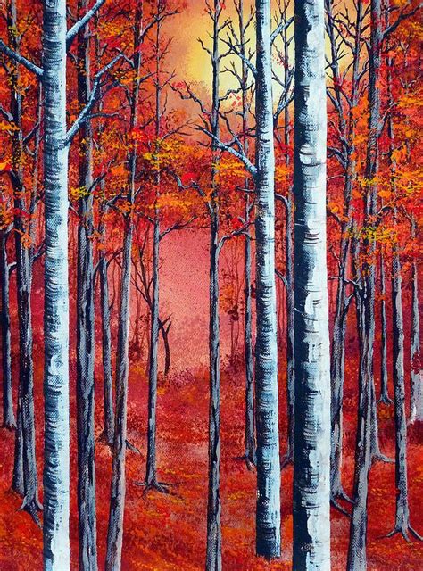 Birch Tree Paintings Abstract - MarioCarney