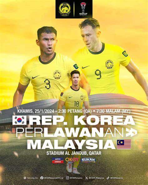 Tonton Malaysia vs Korea Selatan Piala Asia AFC 2023 [LIVE]