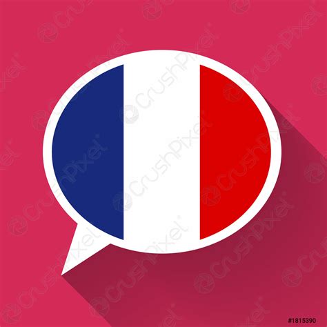White Speech Bubble With France Flag On Pink Background French Stock