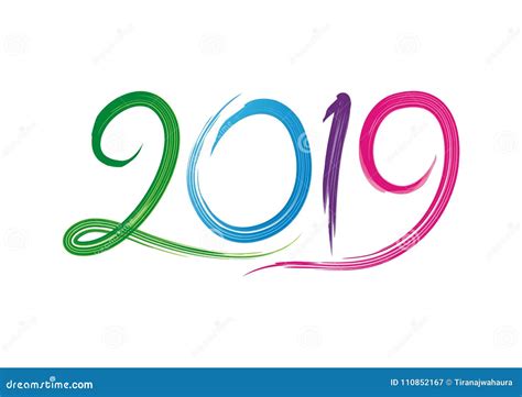 2019 Happy New Year Text - Number Design Stock Vector - Illustration of ...