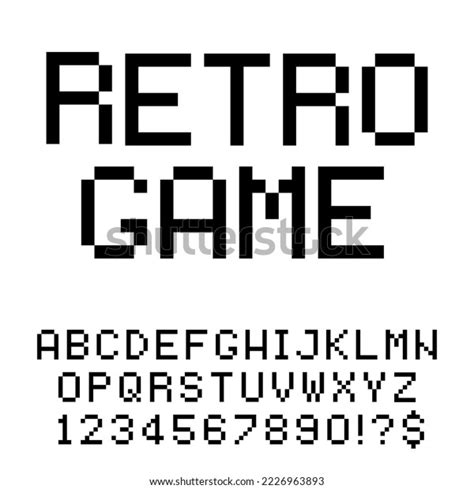 Retro Game Pixel Art Font Pixelated Stock Vector (Royalty Free ...