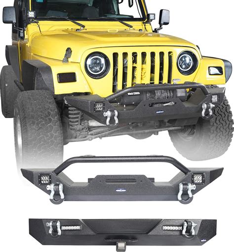 Hooke Road Wrangler TJ Bumper Combo Front Rear Bumpers With D Rings