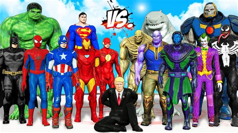 TEAM SUPERHEROES Fight Against TEAM SUPERVILLAINS Saving PRESIDENTIAL