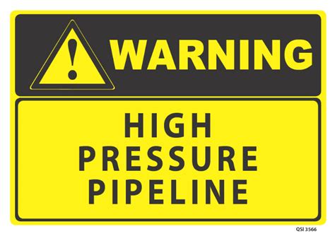 Warning High Pressure Pipeline Industrial Signs