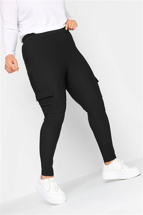 YOURS Plus Size Black Cargo Leggings Yours Clothing