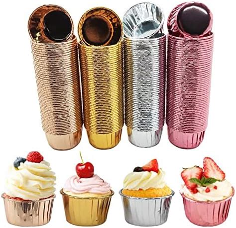 Pcs Cupcake Cases Colors Mixed Foil Metallic Cupcake Wrappers