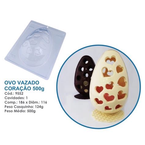 Forma BWB Silicone 3 partes Para Chocolate Cód 9552 Ovo Vazado