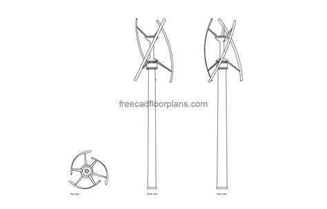 Vertical Axis Wind Turbine Free Cad Drawings