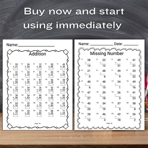 2nd Grade Math Worksheet Bundle Addition Subtraction Worksheet