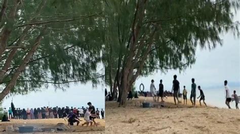 Video Viral Puluhan Pengunjung Shalat Berjamaah Di Pantai Toronipa