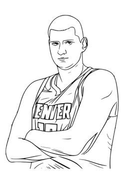 nikola jokic coloring pages serbian nba basketball player