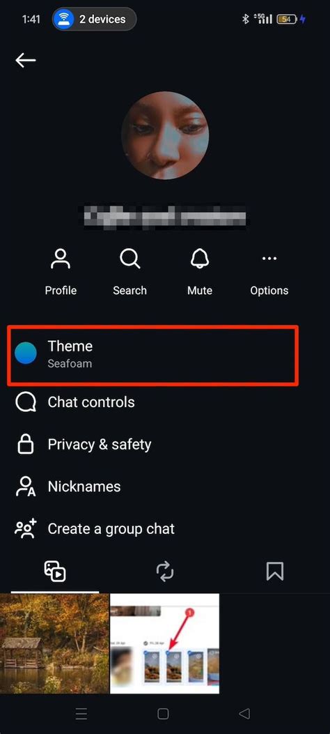 instagram   change  chat theme