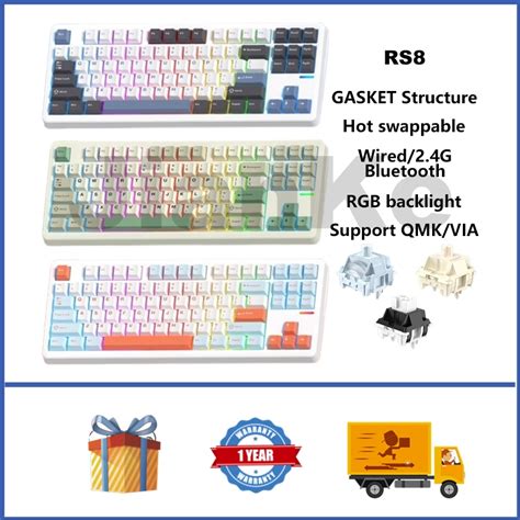Riccks Rs Wireless Mechanical Keyboard Hot Swappable Rgb Gasket Custom Gaming Keyboard