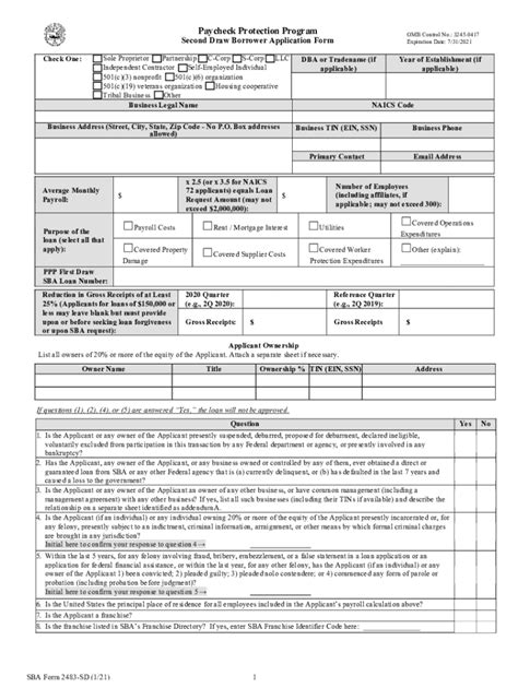 SBA Form 2483 SD 2021 Fill And Sign Printable Template Online US