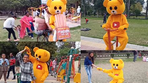 Irritating People😆 Teddy Bear🧸 Funny Dance In Public With Cute Girls