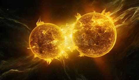 Orange Burning Planet In Open Space Planet Collapse In Outer Cosmos