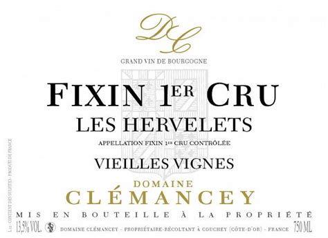 Fixin Er Cru Les Hervelets Vieilles Vignes Domaine Cl Mancey